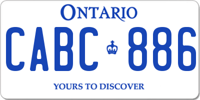 ON license plate CABC886