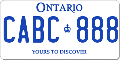 ON license plate CABC888