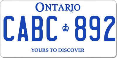 ON license plate CABC892