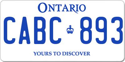 ON license plate CABC893