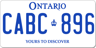 ON license plate CABC896