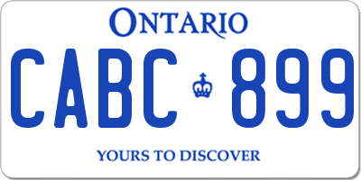 ON license plate CABC899