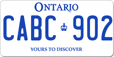 ON license plate CABC902