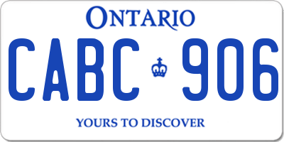 ON license plate CABC906