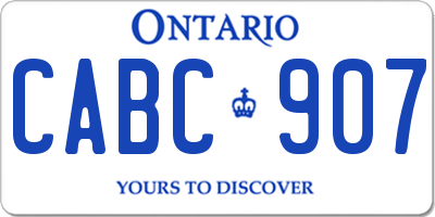 ON license plate CABC907