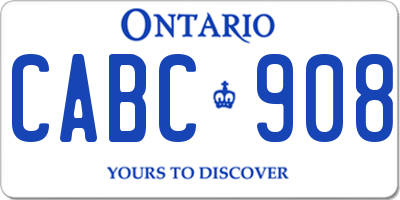 ON license plate CABC908