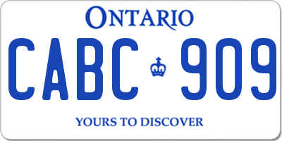 ON license plate CABC909