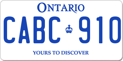 ON license plate CABC910