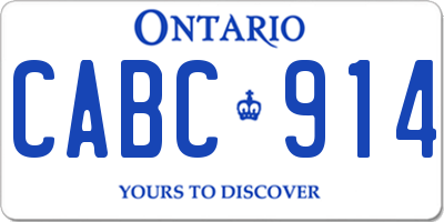 ON license plate CABC914