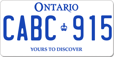 ON license plate CABC915