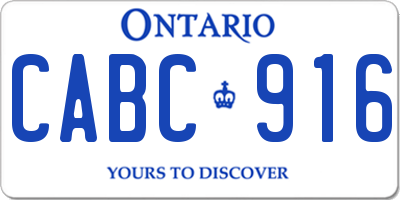 ON license plate CABC916