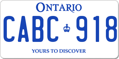 ON license plate CABC918