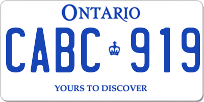 ON license plate CABC919