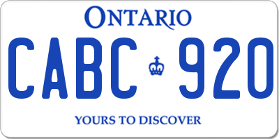 ON license plate CABC920