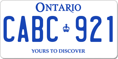 ON license plate CABC921