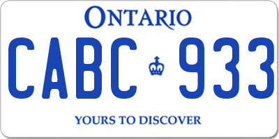 ON license plate CABC933