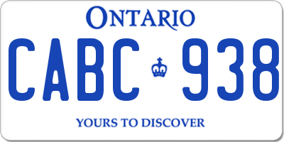 ON license plate CABC938