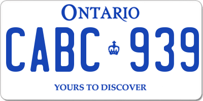 ON license plate CABC939