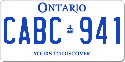 ON license plate CABC941