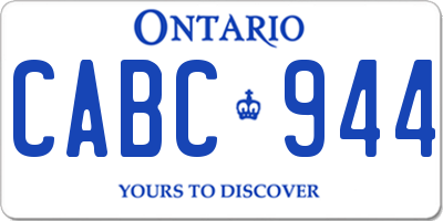 ON license plate CABC944