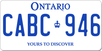 ON license plate CABC946