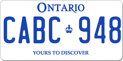 ON license plate CABC948