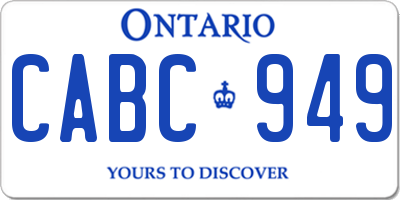 ON license plate CABC949