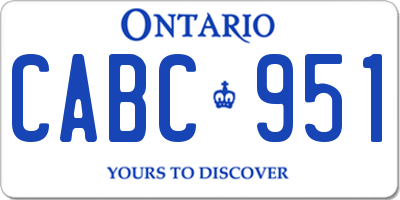 ON license plate CABC951