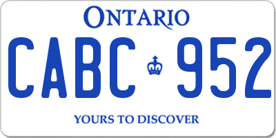 ON license plate CABC952