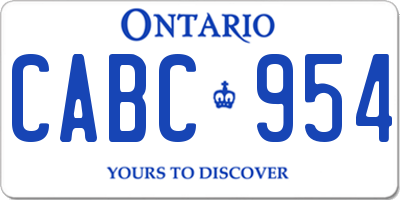 ON license plate CABC954