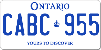 ON license plate CABC955