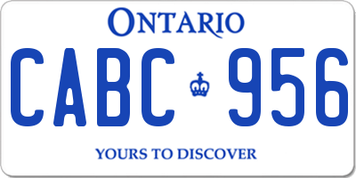 ON license plate CABC956