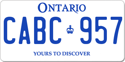 ON license plate CABC957