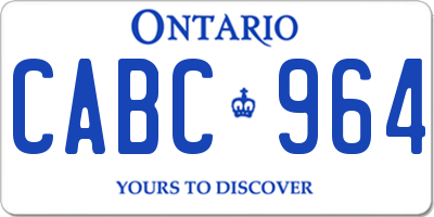 ON license plate CABC964