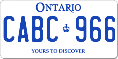 ON license plate CABC966