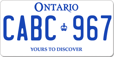 ON license plate CABC967