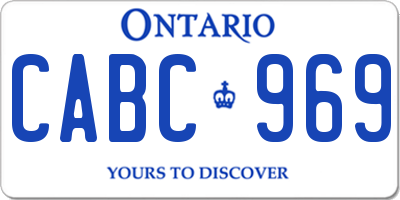 ON license plate CABC969