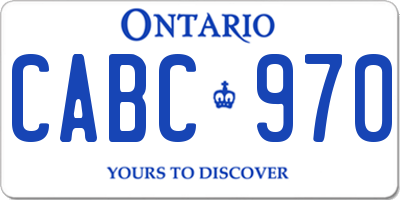 ON license plate CABC970