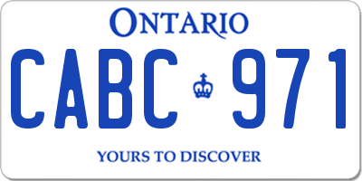 ON license plate CABC971