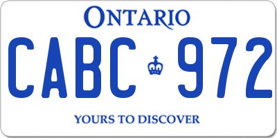 ON license plate CABC972