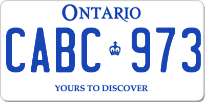 ON license plate CABC973