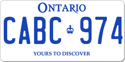 ON license plate CABC974