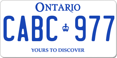 ON license plate CABC977