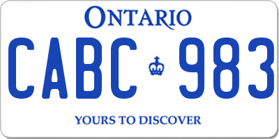 ON license plate CABC983