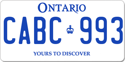 ON license plate CABC993