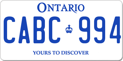 ON license plate CABC994