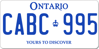 ON license plate CABC995