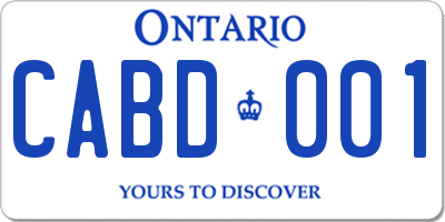 ON license plate CABD001