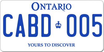 ON license plate CABD005