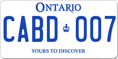 ON license plate CABD007